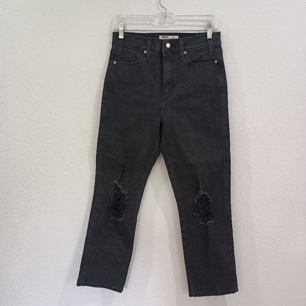 Levi's Black Heritage High Rise Straight Jeans